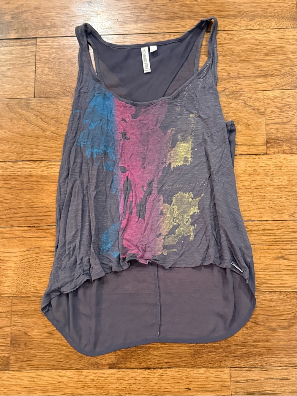 Hang Ten Gray Paint-Print Tank Top